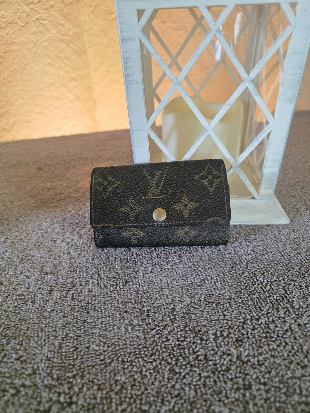 Louis Vuitton Monogram Canvas Key Pouch in Dark Brown